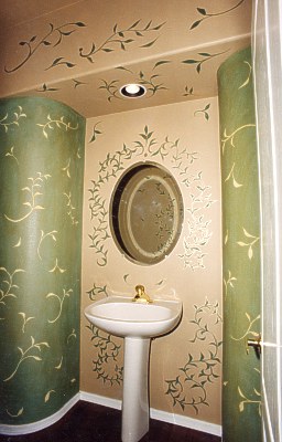 Flowered Bathroom Walls